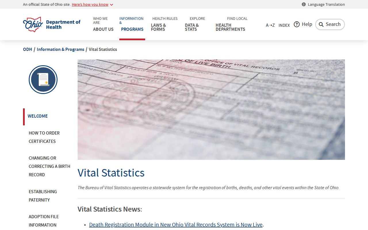 Clinton Township residents directory Ohio vital statistics access information