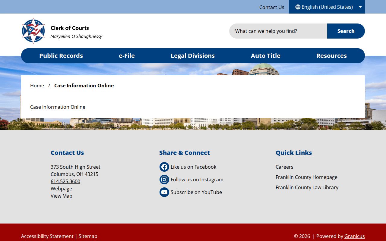 Clinton Township residents directory Franklin County case information search