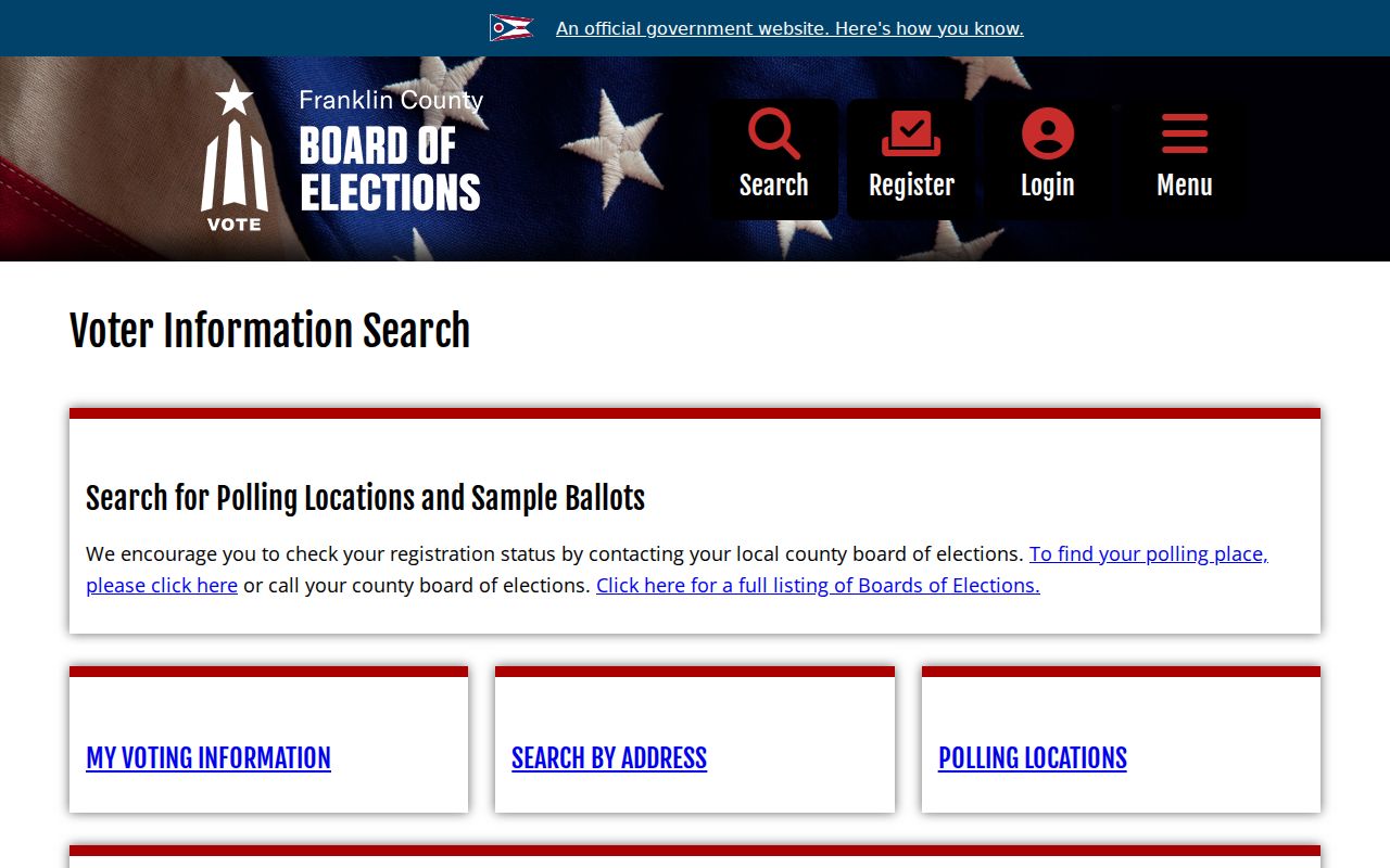Clinton Township neighbors Franklin County voter information search