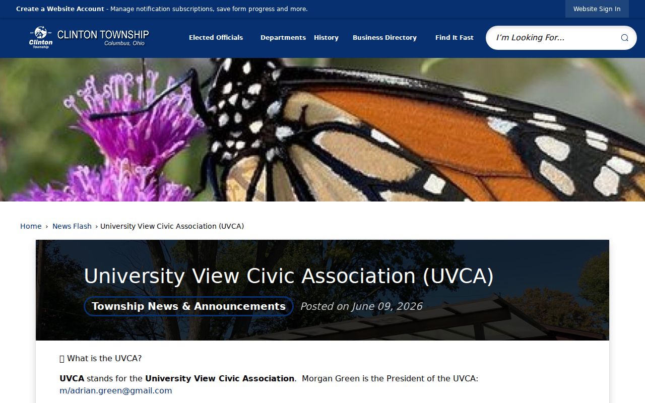 Clinton Township neighbors University View civic resource
