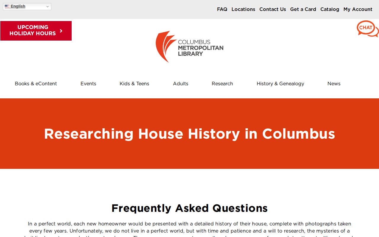 Clinton Township previous residents Columbus library house history guide